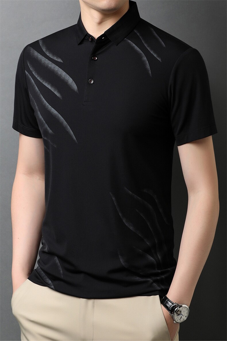 夏季新款男士翻领短袖t恤中年有领男装上衣服休闲POLO衫图片