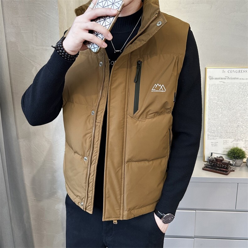 短款立领羽绒马甲男休闲日系面包服保暖外套马甲背心M9823-P100,男装背心/马甲,电商A237