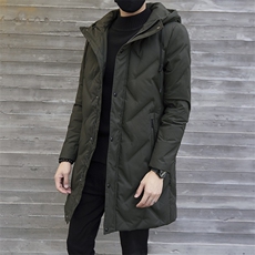 羽绒服男2021新款中长款男士连帽青少年冬季加厚外套男DS275T，男装羽绒服，电商A102