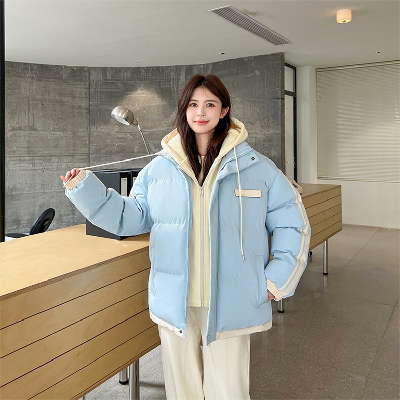 棉衣男冬新款男士青年保暖棉服情侣款假两件加厚连帽外套M082-P65,男装棉衣,星座1403A