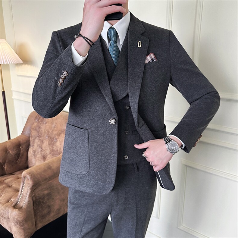 2026秋季新西装套装修身休闲商务三件套西服男士礼服KTZ1824-P325,男装西服套装,星座1105-3