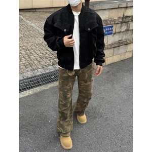 美式复古工装夹克男女春秋冬新款棒球服宽松痞帅外套HHF25 P65图片