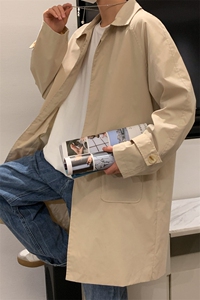 F3112/P80秋装中长款风衣男宽松男士大码外套韩版潮流上衣男控108图片