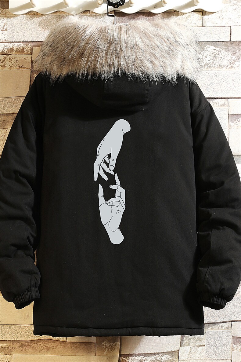 MM48147-P130冬季大毛领衣男士大码加厚袄男服网格挂拍,男装棉衣,电商A040A