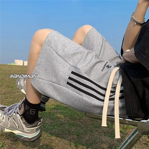 条纹运动短裤男夏薄裤子潮流帅气五分裤宽松直筒休闲裤BM301 P33图片