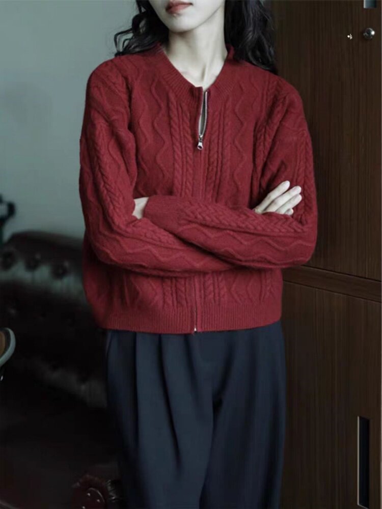 2025年秋季常规宽松型宽松型单件长袖半拉链时尚百搭通勤简约图片