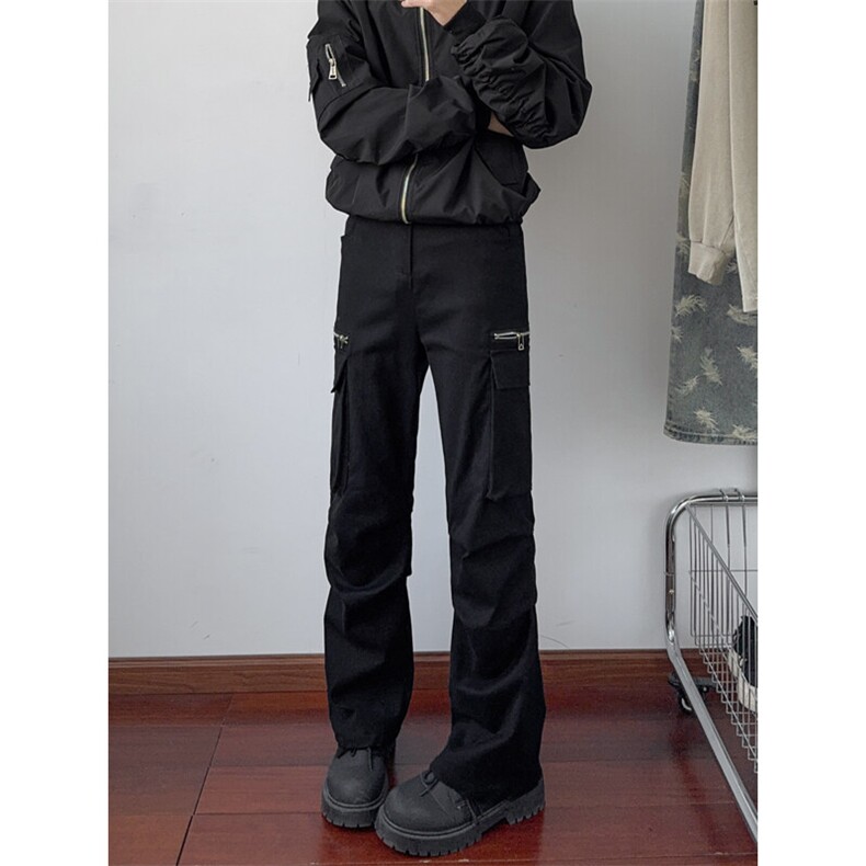 B221美式ins高街褶皱休闲弹力工装裤LK24159-P65控88,男装休闲裤,电商B221