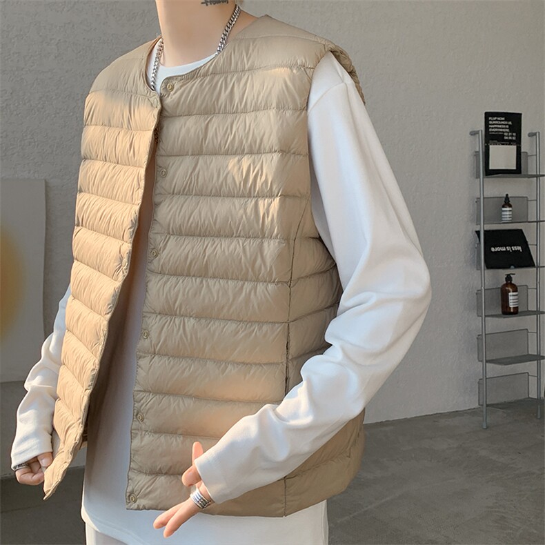 8XL-M轻薄羽绒服马甲男背心内胆90白鸭绒马夹外套YRFC07P98控138，男装背心/马甲，电商D206-1