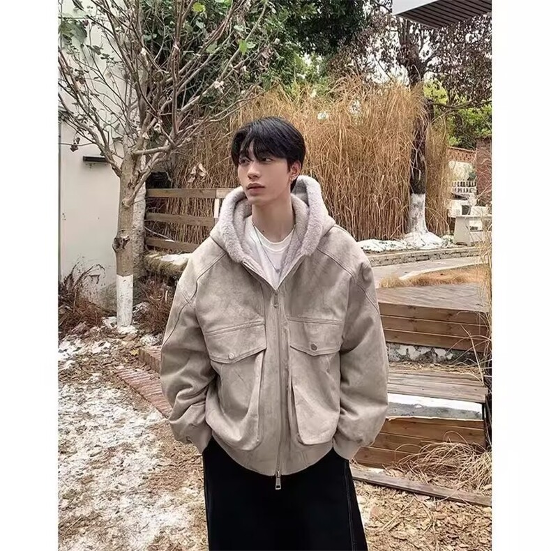 现货足 连帽拉链扎染棉服复古宽松保暖棉衣8184/P105图片