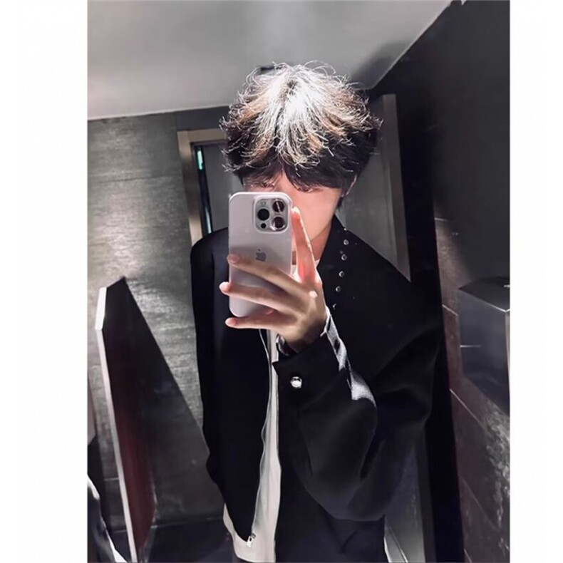 夹克男秋季新款格子内衬休闲外套ins港风大码纯色美式立领上衣服,男装夹克,星座601-1