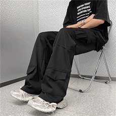 欧美风高级感美式工装裤男ins潮休闲高街长裤情侣裤K02150-P43，男装休闲裤，星座308B-2