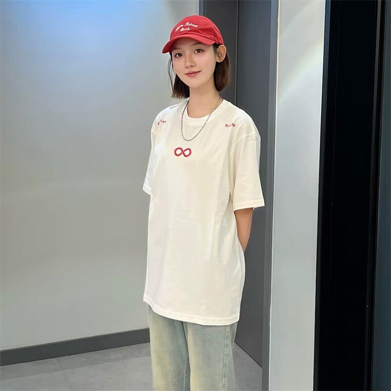 万针全刺绣解构设计260克重磅双纱纯棉高品质美式高街短袖T恤特35,男装T恤,电商A486-1