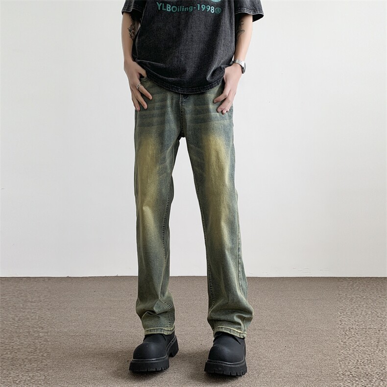 美式ins高街小众修身微喇牛仔裤DK826P55,男装牛仔裤,电商D325