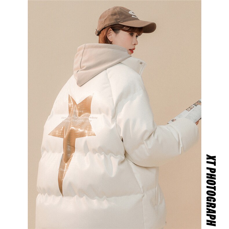 1中性风鳄鱼纹印花字母设计大码M-5XL潮流棉衣男MY77730P128控168，男装棉衣，星座226-2