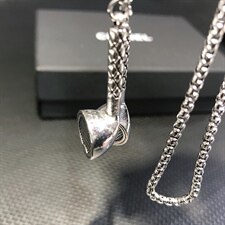 G1837欧美双旗吊坠个性项链创意男士钛钢吊坠T恤链毛衣链配饰，项链，星座510A-2