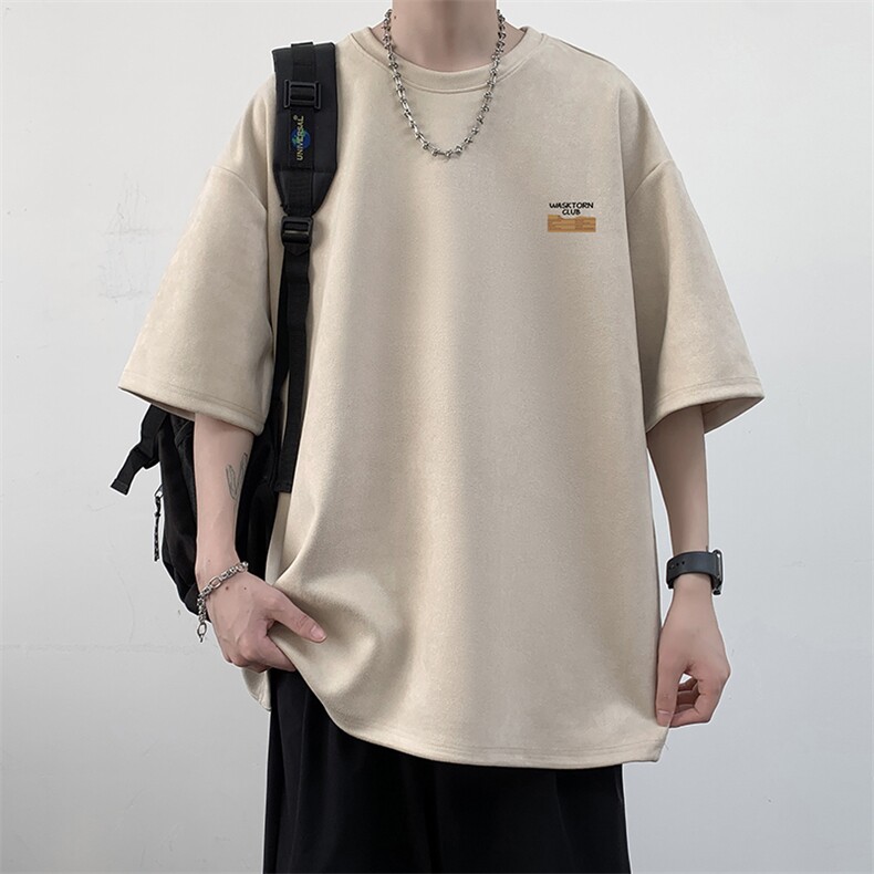 麂皮绒短袖t恤男大码半袖男大皂风JD82350-P25,男装T恤,电商A040
