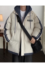 棉服男冬季新款港风宽松假两件连帽棉衣MF8587-特P78，男装棉衣，星座214-3