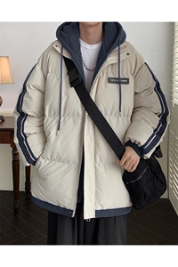 棉服男冬季新款港风宽松假两件连帽棉衣MF8587-特P78图片
