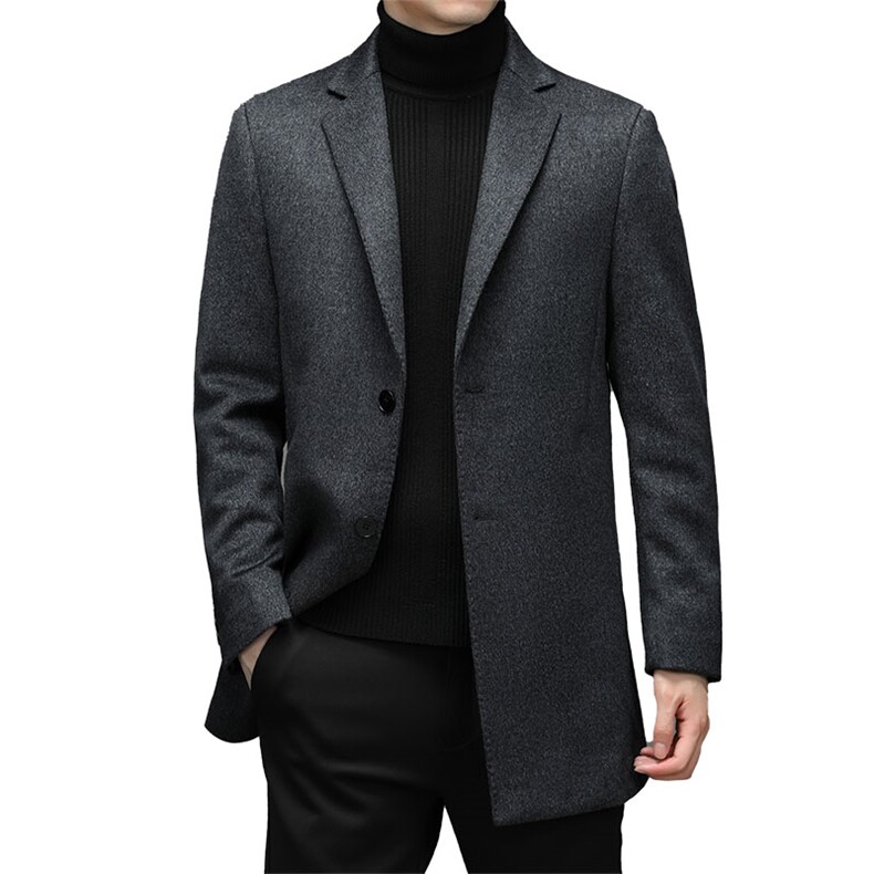 冬季2021男士毛呢大衣棉羊毛呢子中长款爸爸装西服YL98128-P390，男装西服，电商B212（原钱塘6029）