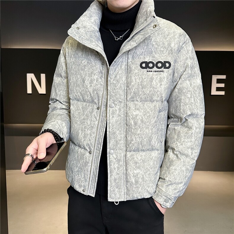 6628-M-3XL-P195标50绒店主风冬季男士休闲字母立领潮牌羽绒服,男装羽绒服,电商B255