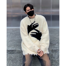 潮美式抽象男女秋冬季慵懒风情侣装潮牌宽松针织衫MY245/P50，男装针织衫/毛衣，星座506