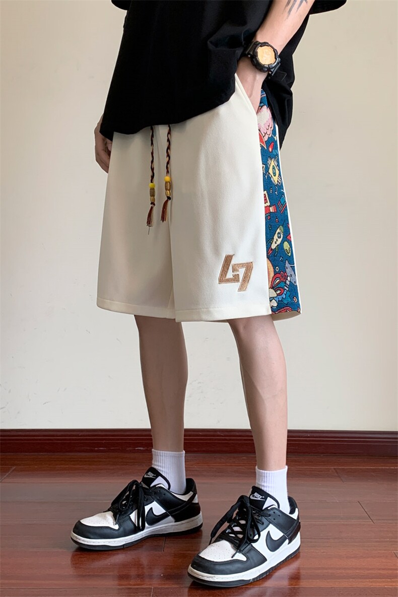 ！2025夏季新款男士风休闲短裤刺绣五分裤DK248特P25,男装休闲裤,电商B220