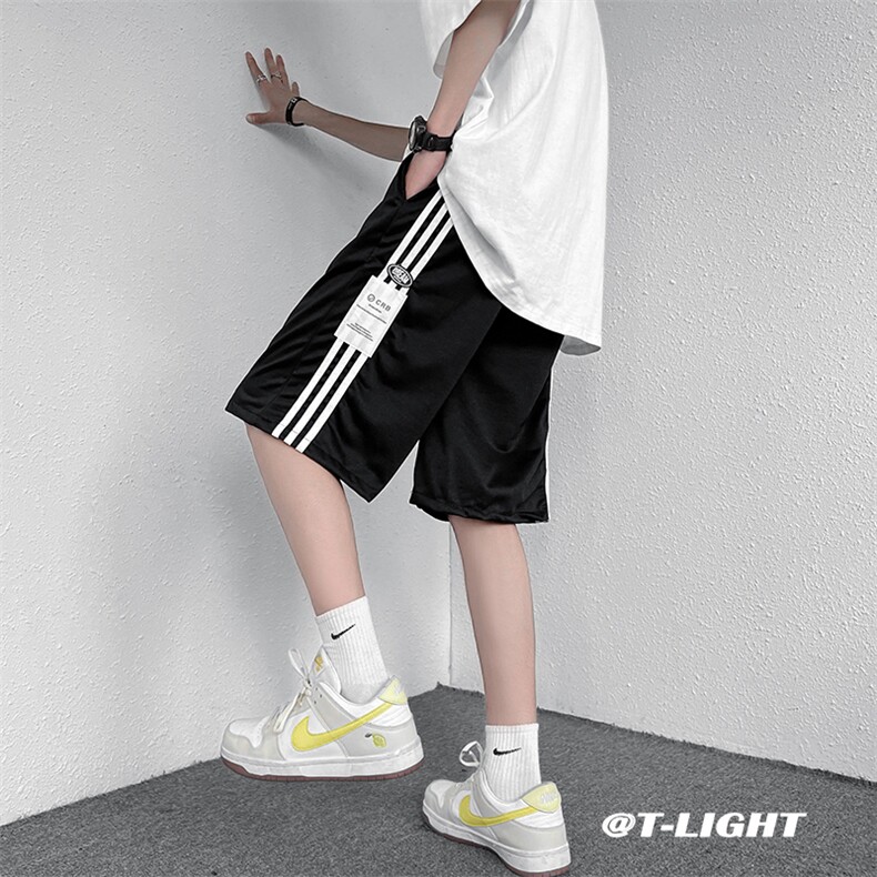 条纹短裤男夏季宽松运动休闲潮流ins港风男生五分裤DK0533-P26,男装休闲裤,星座308B-1