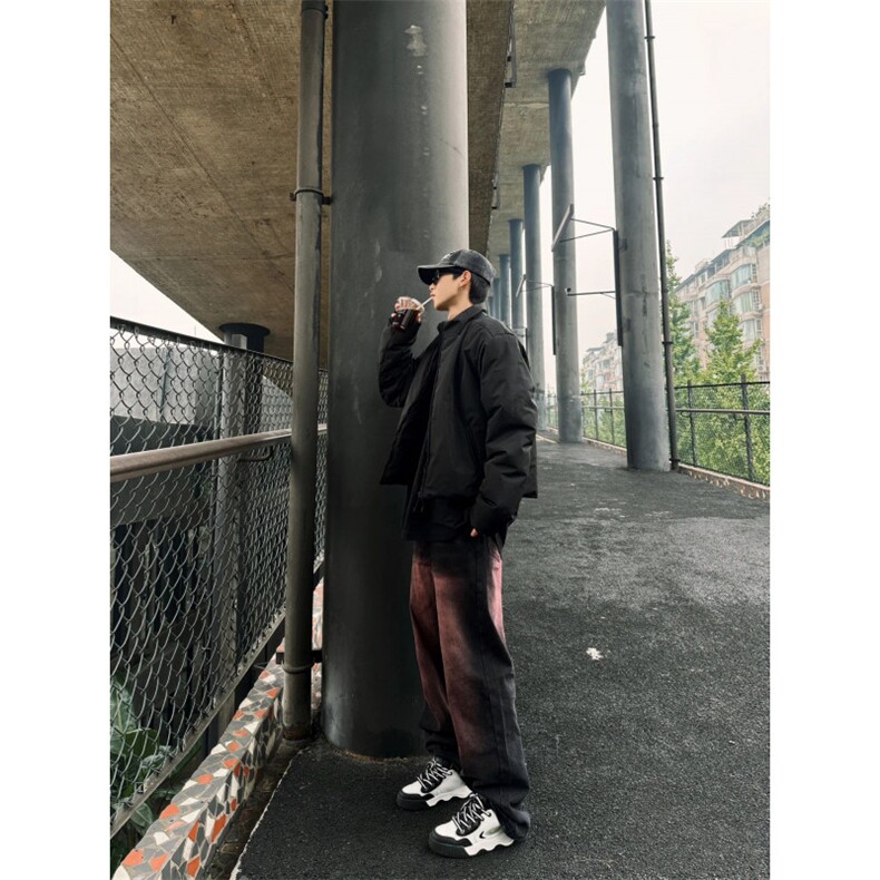 网络图现货！晕染渐变牛仔裤宽松设计感小众显瘦直筒裤RD5208-P60,男装牛仔裤,星座1005-6