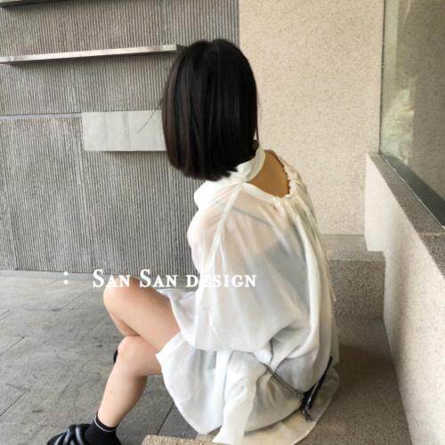 高质感防晒衬衫个性翻边T，女装衬衫，33