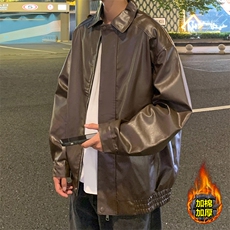 夹棉加厚冬装pu皮衣宽松夹克冬季男女棉衣外套PM7811-P82【特价】，男装夹克，电商A007