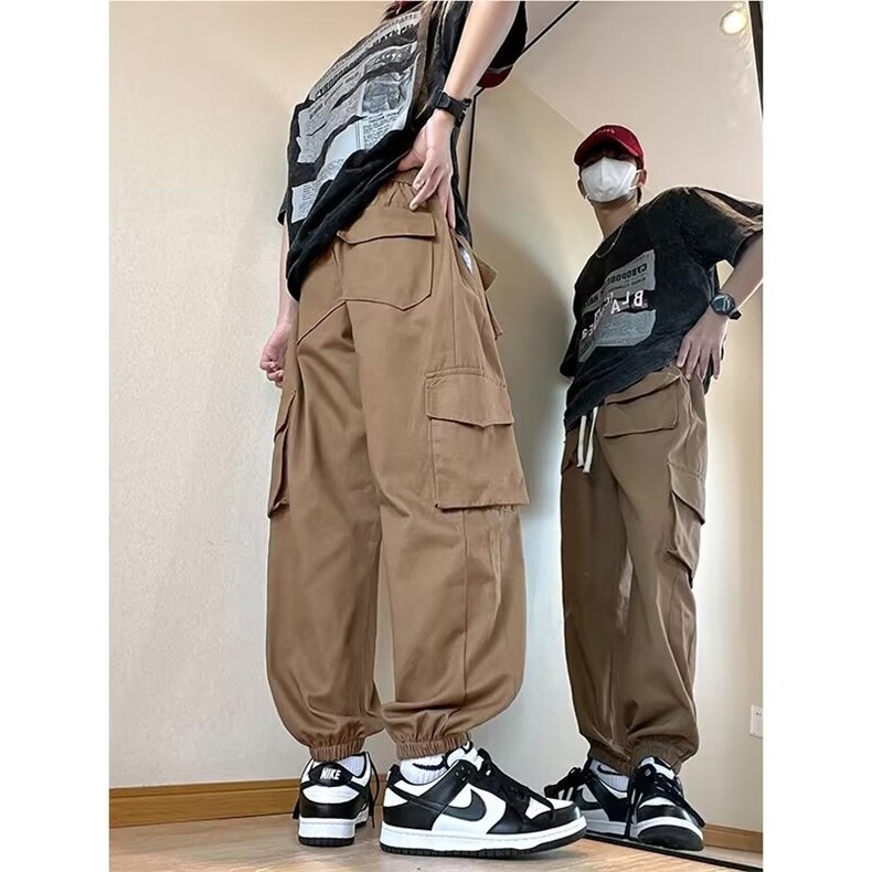 机能多口袋裤子男潮牌ins宽松束脚工装裤日系夏季KA790-P45,男装休闲裤,星座1109-3