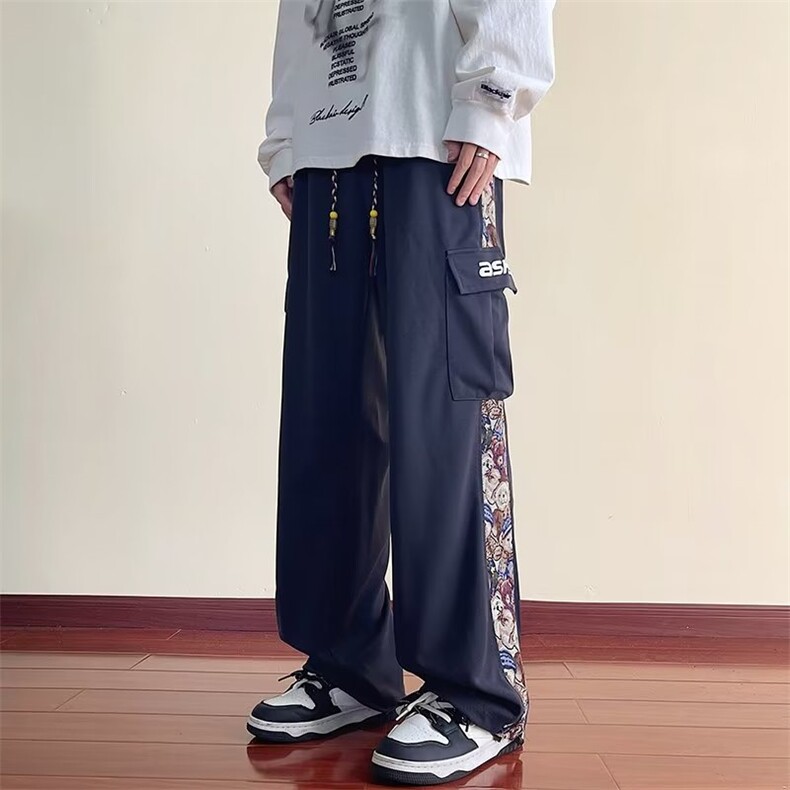 风小熊工装裤子男潮牌宽松直筒休闲裤QK079P38,男装休闲裤,星座1116-2