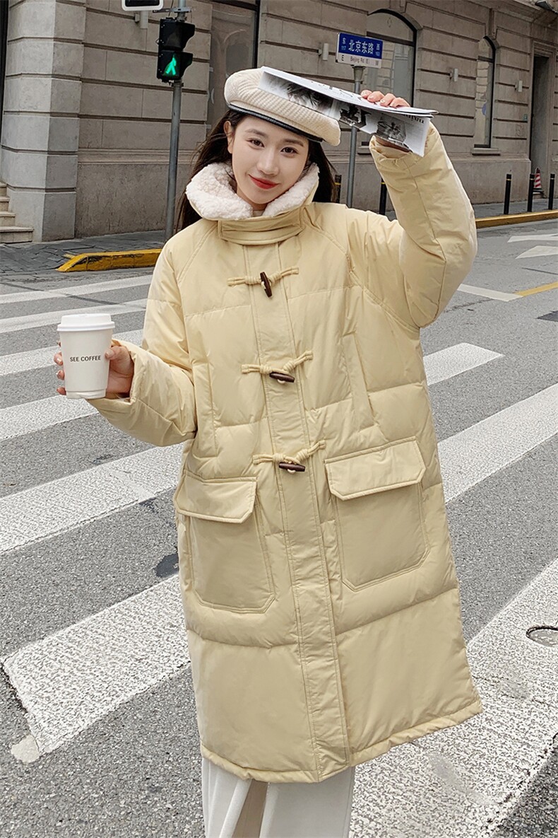 现货高品质学院风牛角扣羽绒服2C236-2220-P255-K358,女装羽绒服,2C236