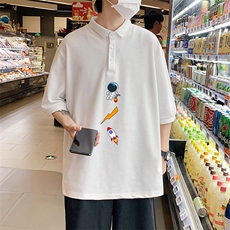 PL57165-P35翻领短袖polo衫男大码胖子半袖t恤男有领保罗衫模特，男装Polo衫，电商A040
