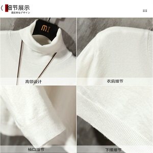 男士2021新款秋冬季韩版潮流高领毛衣休闲时尚百搭针织衫DF65T图片
