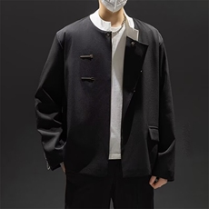 F502P60新中式风西服男士春秋季小众金属扣宽松潮流痞帅，男装西服，星座512-6