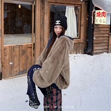网图高品质仿貂毛座山雕棉服连帽双面穿外套棉衣男女G1169TP115，男装棉衣，电商A339