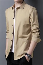 高端纯棉长袖男士宽松工装外套春秋青年韩版潮流衬衫XY727-P60，男装衬衫，星座1105-3