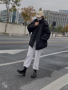 韩版收腰版羽绒服图片