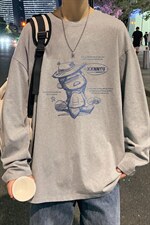 CX24-P25大码长袖t恤男春季新款打底衫男港风圆领卫衣男,男装T恤,电商B367