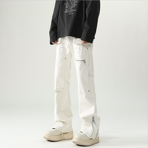 2025春夏新款工装裤伐木裤口袋拉链机能裤牛仔裤1611B-K01-P65