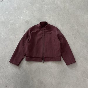 新款枫叶纹2025秋装皮衣 M-2XL W2631图片