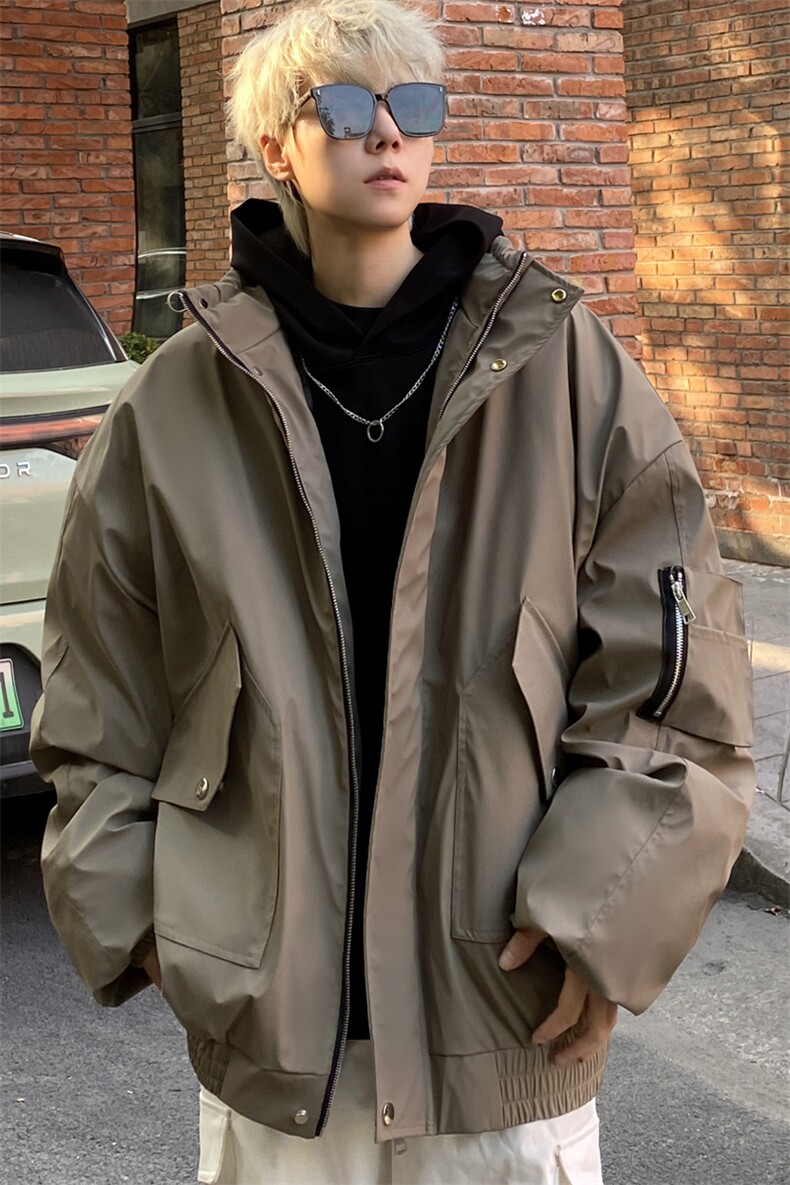pu皮棉衣男冬季新款加厚棉服宽松面包服棉袄M7166P125控168,男装棉衣,电商A157
