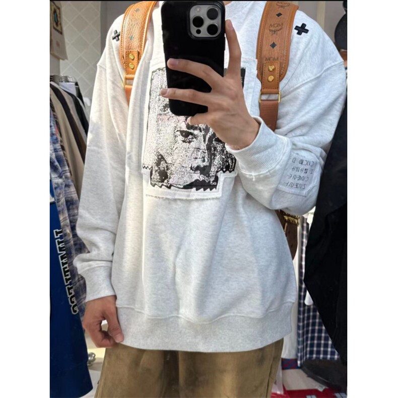 1092#纯棉华棉-圆领卫衣-刺绣-原版贴布做法,男装卫衣,星座506A
