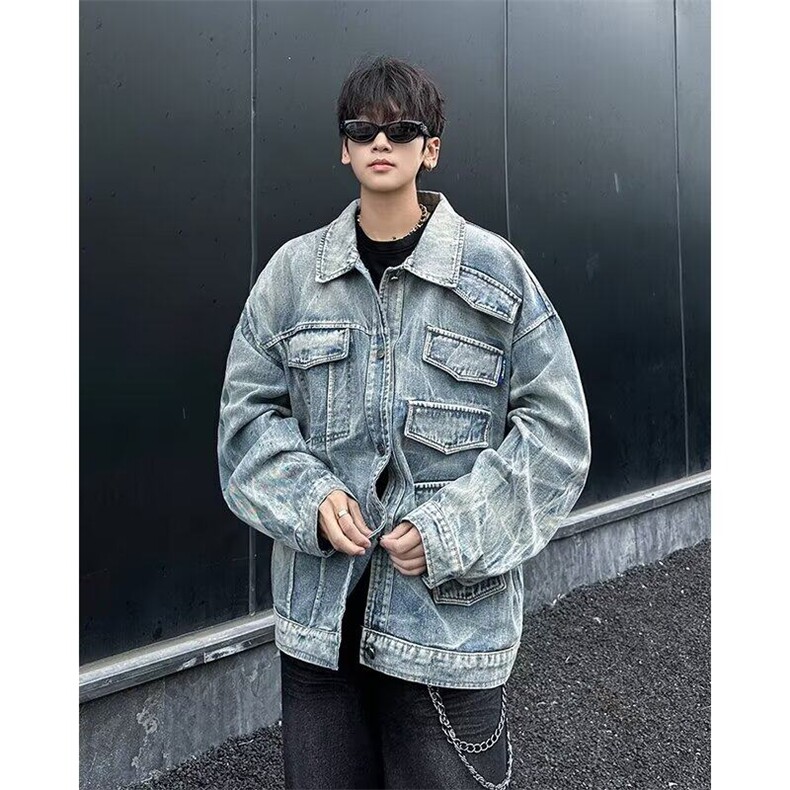 2025春季帅外套男ins高街潮牌原宿风韩版潮流宽松夹克W6252-P77,男装夹克,星座412-2
