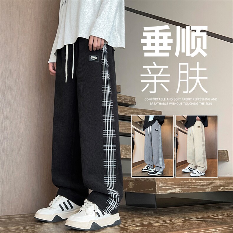 美式休闲裤子男款卫裤潮牌宽松高街复古直筒运动裤K531-P48图片