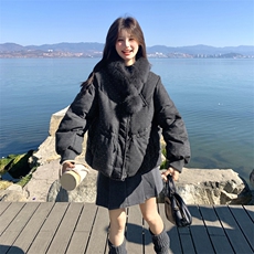 9855款-P360-K49890绒羽绒服（配真狐狸毛），女装羽绒服，2C011
