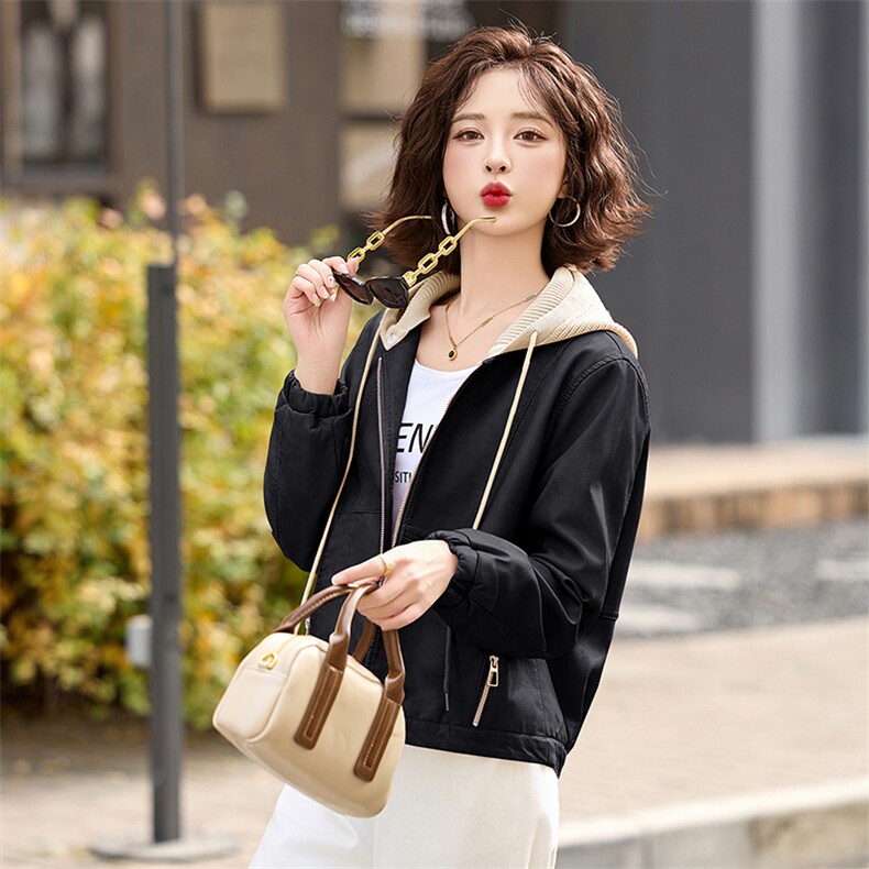 皮衣外套女短款2025新款春秋小个子韩版宽松时尚休闲PU皮夹克上衣,女装皮衣,臻衣坊