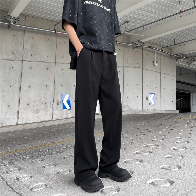 2024夏季新款港风美式高街ins潮牌阔腿直筒西装休闲裤ZK3471-P40,男装休闲裤,星座313A(原308A-2)