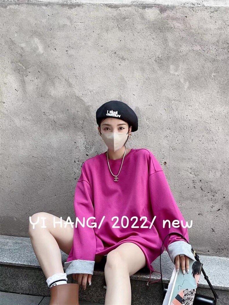 撞色复合卫衣主推主推，女装卫衣/绒衫，一杭